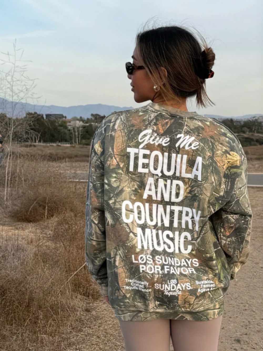 The Tequila & Country Music Crewneck - Camo/White